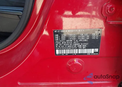 2016 Honda Hr-V Lx z USA, uszkodzony, nr VIN 3CZRU5H36GM709704